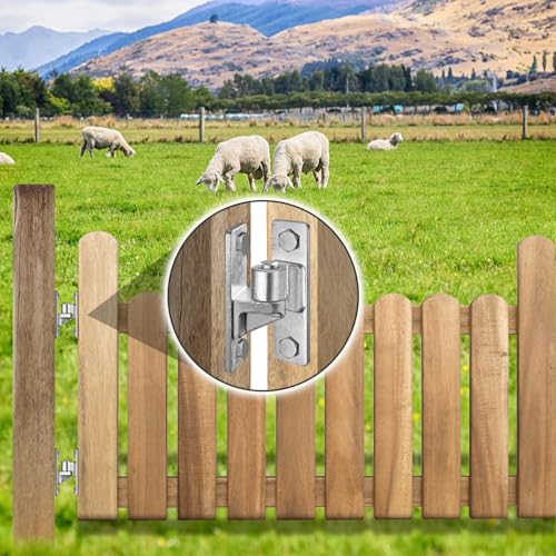 Insaga Wall Mount Gate Hinges Heavy Duty (4Pack), Hot-Dip Galvanized Steel, 600LB Load Capacity, Universal Fit for Wood, Concrete & Brick Posts, Outdoor Farm Fence Gate Hardware Kit (4.9"x1.5") - color: Silver-4Pack