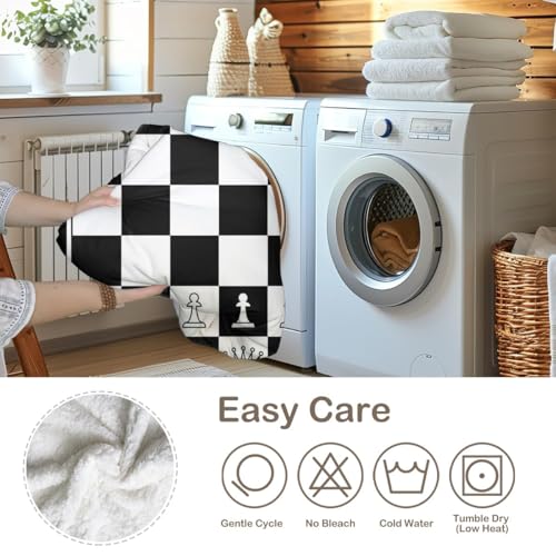 Sleepwish Throw Blanket, Black White Lightweight, Twin - color: Chessboard, size: Twin