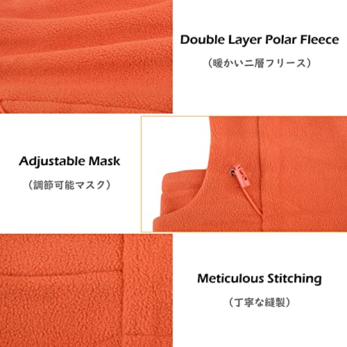 TRIWONDER Kids Winter Hats Balaclava Ski Mask for Boys Girls Toddlers Windproof Adjustable Cold Weather Face Mask Neck Warmer - color: Orange