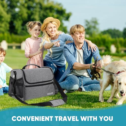 Pet Travel/Grooming Supplies Organizer Carry Bag - Compatible with Oneisall/Neabot Dog Grooming Vacuum, Large Capacity - Bag Only (Gray) - color: Gray