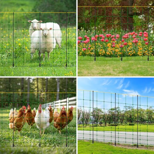 4 Pack 55 Inch Fiberglass Electric Fence Stakes, for Cows Sheep Animals