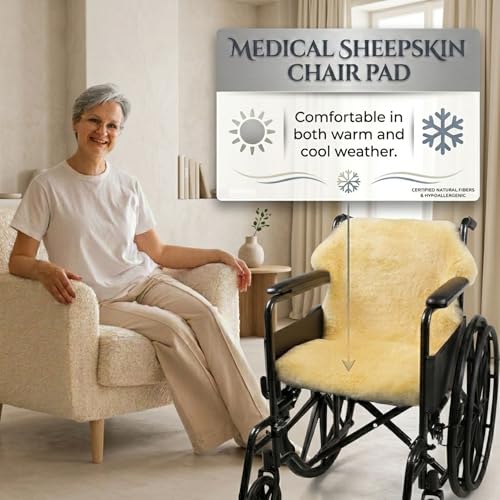 Natural Medical Sheepskin Pad, Non-Slip Back, Natural, 26 x 46 in, 1 Pack - color: Natural, size: 26x46 Inch (Pack of 1)