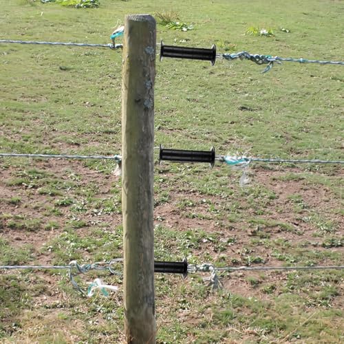 12 Pack Plastic Electric Fence Gate Handle Insulators, Gate Handle with Spring Heavy Duty Electric Fence Insulators, Gate Connector, Electric Fence Wire Handle