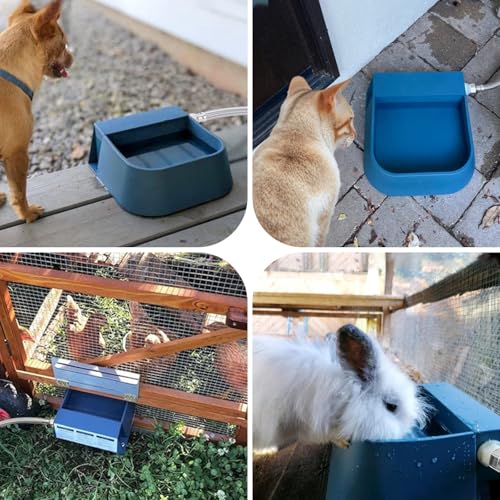 LESYPET Dog Automatic Water Bowl, 67 OZ Automatic Refill Pet Water Dispenser for Cat Chicken Rabbit, Outdoor Animal Drinking Bowl for Livestock, Hose & Adapter Included