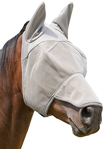 Weaver Leather 35-4100-GY Open Ear Fly Mask with Xtended Life Closure System - style: Nose and Ear Covered