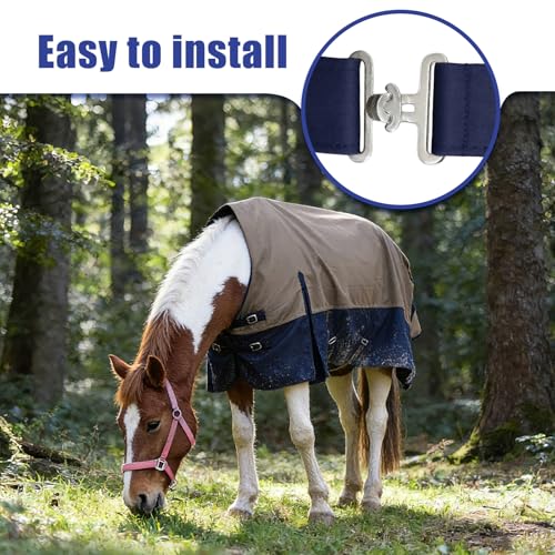 12 Pcs Universal Horse Blanket Surcingle Buckle Replacement Kit - Heavy Duty Hardware for Connection Webbing Strap Buckle - for Horse Blanket Repair and Restoration (4 Sets)