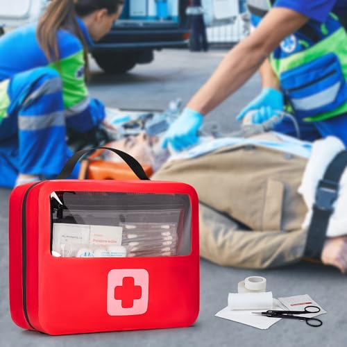 Marscamd Waterproof Empty First Aid Bag with a Detachable Panel - color: Red