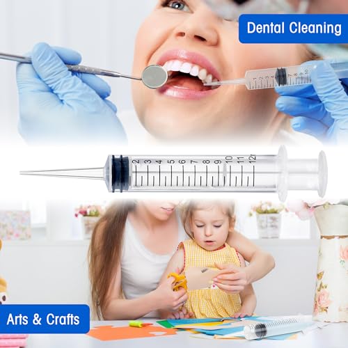 7Pack Wisdom Teeth Dental Syringe, 12ml/cc Straight Tip & Measurement | Straight Dental Irrigation Syringes, Disposable Sealed for Tooth Care, Oral Tonsil Stone, Feeding - style: 12ml/cc Straight Tip