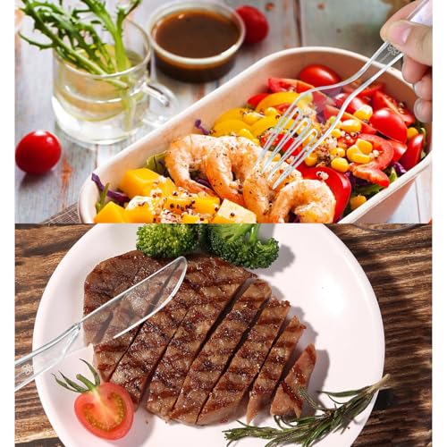 350 Count Clear Plastic forks, Extra Heavy Duty Plastic Forks | Premium Disposable Forks, BPA-Free stainless steel fork disposable for Party Supplies, Weddings and Everyday Use