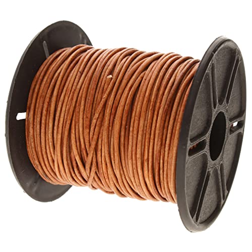 The Beadsmith Leather Cord –Dyed Antique Light Brown– 1mm Spool – 25 Yards/22.86 Meters –Indian Leather Thong Ideal for Braiding, Beading, Necklaces, Fine Lacing, Hair Accessories & DIY Jewelry Making - size: 1mm, style: Dyed Antique Light Brown – 25 Yard