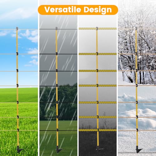 50 PCS Electric Fence Posts, 3/8" x 57" Step in Fence Post - size: 57Inch-50PCS