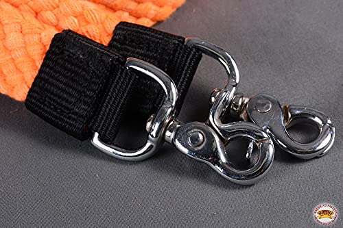 HILASON Braided Flat Cotton Roping Rein Trigger 1" X 7Ft | Horse Racing Barrel Gifts - color: Orange