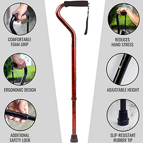 DMI Adjustable Designer Cane with Offset Handle - color: Copper Swirl, size: 1 Count (Pack of 1)