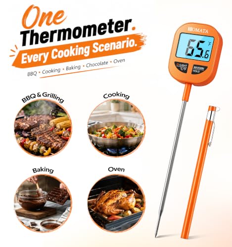 BOMATA Digital Meat Thermometer, 5" Probe, IPX6 Waterproof - size: 5"