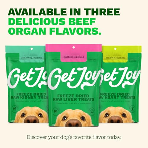 Get Joy Freeze Dried 100% Beef Liver Dog Treats, 16oz | Single Ingredient Organ Meat, High Protein Raw Dog Food Topper, Snack & Training Rewards | Grain Free, Gluten Free, Filler Free - size: 1 Pound (Pack of 1)
