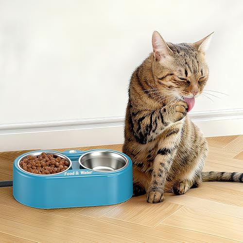 Heated Water Bowl for Dog & Cat, Outdoor Heated Dog Bowl Provides Drinkable Water & Food in Winter, Heated Pet Bowl for Outside, Smart Thermal-Dish for Rabbit, Chicken, Duck, Squirrel (110 OZ) - size: 110 OZ