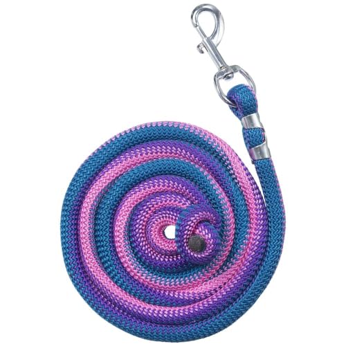 Tough 1 8' Woven Poly Cord Lead - color: Purple/Turquoise/Pink