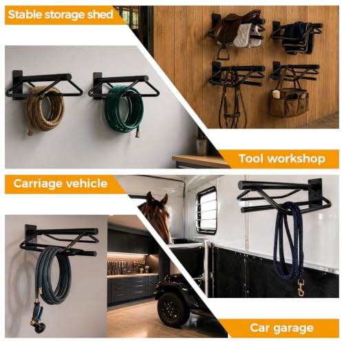 2Pcs Saddle Rack with Pad Bar,Detachable Saddle Stand for Horse Tack Storage