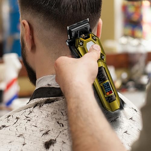 VGR 600&900 Cordless Barber Clipper Trimmer Set with LED Display, Gold - color: Gold