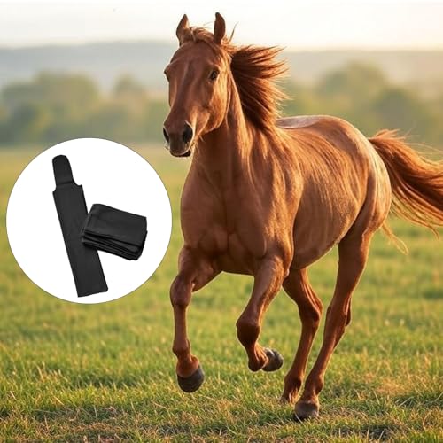 8 Pcs Horse Mane Bags - Mane Bags for Horses Protect Equine Mane from Sun, Wind, Dirt - Prevents Tangles, Breakage & Rubbing Out - Durable Nylon - Washable & Easy Use (Black) - color: Black