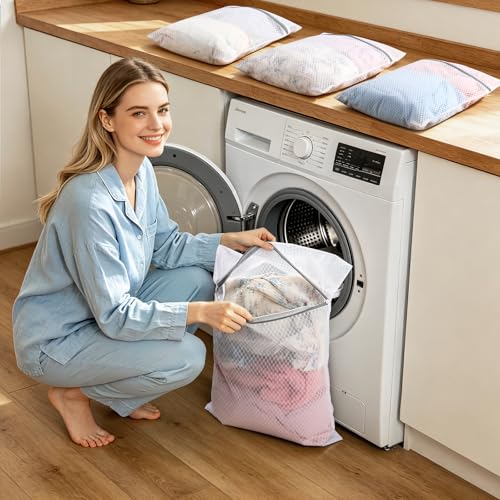 18 Pack Durable Mesh Laundry Bags for Delicates, 12x16 Inches
