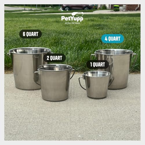 6 Pack Stainless Steel Bucket - 1 Gallon Durable Metal Bucket