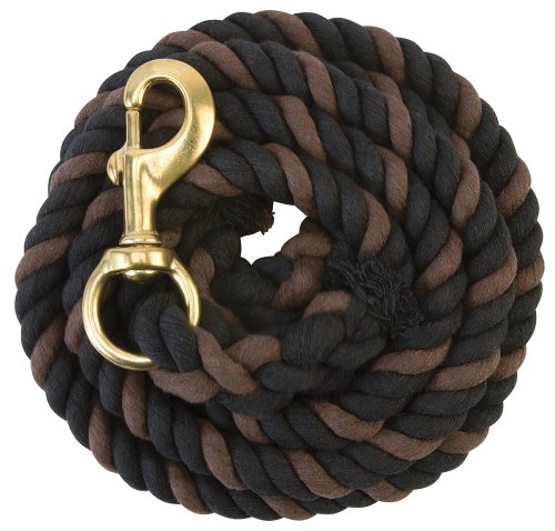 Weaver Leather Cotton Lead Rope, Black/Chocolate, 5/8 x 10'