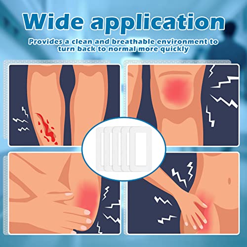 Nuanchu 60 Pcs Bordered Gauze Adhesive Dressing Waterproof, 4 x 8 Inch - size: 4 x 8 Inch