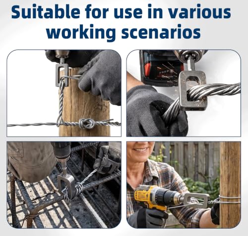 Wire Twister Tool for Drill, Electric Wire Twisting Tool with 1/4" Hex Shank for Fencing, Rebar Tying, and Construction