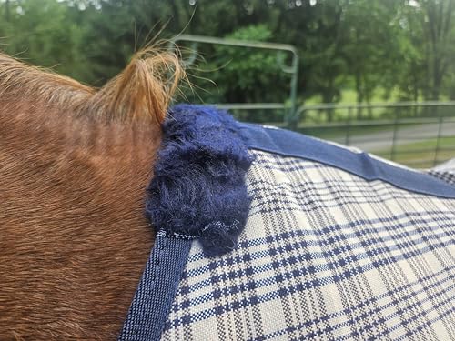Navy Beige Plaid Horse Stable Sheet with Front Gussets, Lightweight Polyester Sheet for Horses, Travel, Stable & Show Use (Navy Beige Plaid, 68") - size: 68"