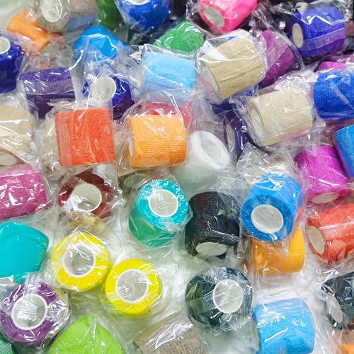 BQTQ 168 Rolls Elastic Adhesive Tape 2 Inch Self Adherent Stretch Bandages - color: Rich Colors, size: 2 Inch
