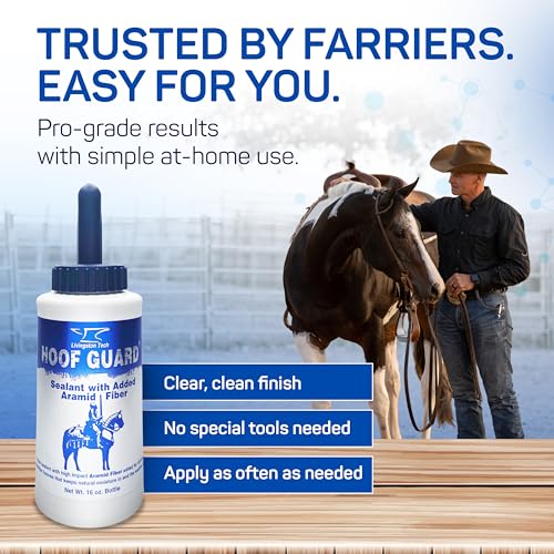 Hoof Guard Sealant for Horses, Fiber-Fortified Aramid Hoof Protector, 16 oz | Professional Horse Hoof Strengthener, Fills Cracks & Locks In Moisture, Hoof Protector for Horses Against Thrush & UV Damage