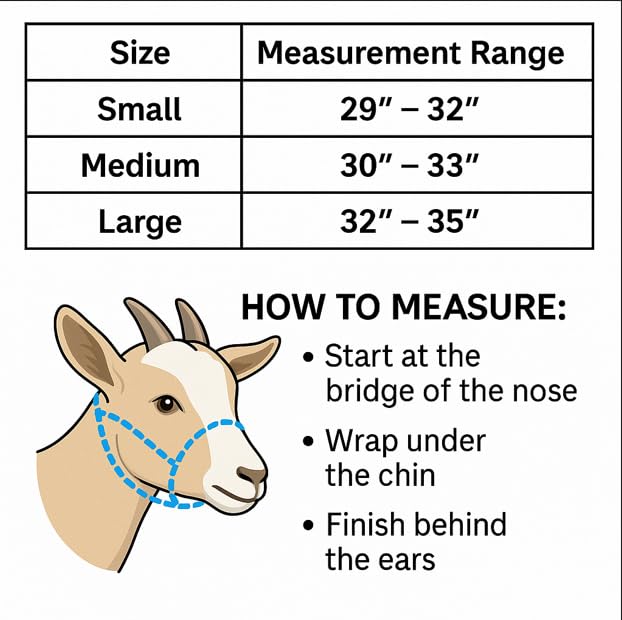Livestock Goat Halter. Small, Medium, Large – Safe & Adjustable for Milking, Training, and Travel. (Pink, Small (29"–32")) - color: Pink, size: Small (29"–32")