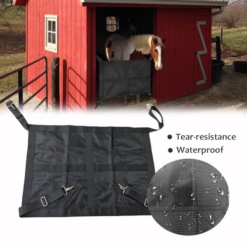 Horse Stall Guard for Horses Heavy Duty Stall Barrier with Adjustable Straps Reinforced Metal Hooks for Barn Stable Aisle Trailer Tack Room,27 Inch