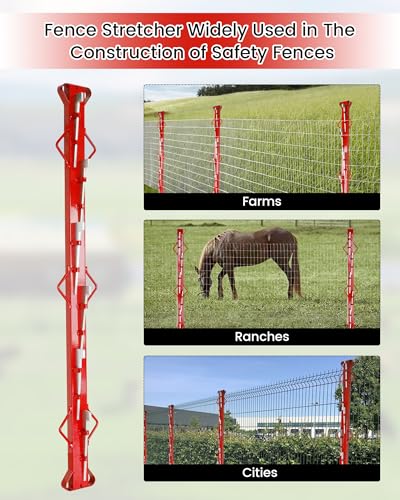 5ft Woven Wire Fence Stretcher Bar with 6 Wedge,Field Fence Stretcher - size: 5ft