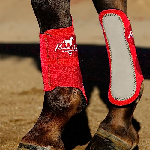 Professional's Choice Equine Competitor Front Leg Splint Boot | Hook & Loop Closure | Sold in Pairs | One Size Fits All - color: Crimson Red, size: Universal Size