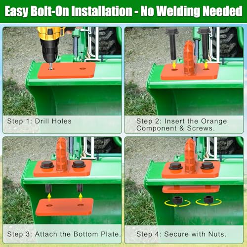 Insaga 3/8" Tractor Bucket Hooks - 2 Pack Forged Steel Bolt-On Grab Hooks - color: Orange-2Pack