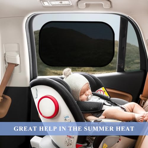 2PCS Car Window Shades for Baby, 21"x14" Cling Car Shades Provide Glare and UV Rays Protection for Your Child, Mesh Sun Shade Blocker Window Screens for Side Windows (Black) - color: Black