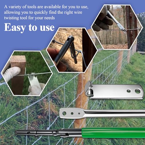 1 Set (4 Pcs) Fence Wire Twister, for Securing T/U/Y/Round-Posts Clips