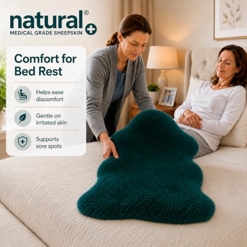 Natural Medical Sheepskin Pad, Non-Slip Back, Emerald, 24 x 36 in, 1 Pack - color: Emerald, size: 24x36 Inch (Pack of 1)