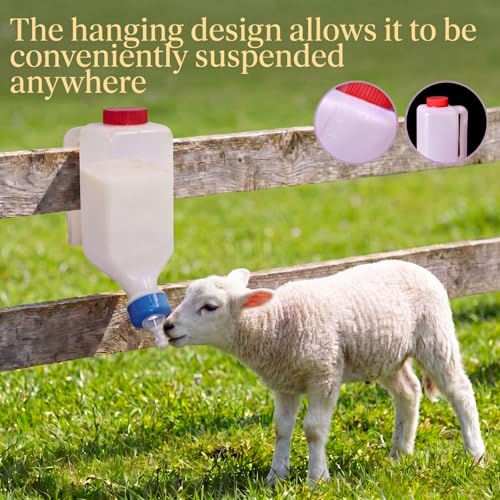 4PCS 800ml Lamb Feeding Bottle with 8 Silicone Nipples Thickened Down Livestock Milk Bottle with Measurement Mark Reusable Goat Nursing Bottles for Sheep Goat Lamb Fawns Nigerian Dwarf Doeling Dog