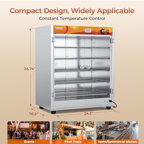 CAMMOO 133Qt 5-Tier 900W Commercial Food Warmer Cabinet
