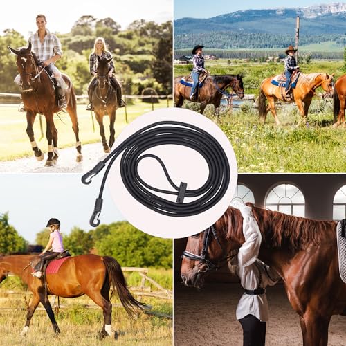 Extra Long 13ft Horse Rein Elastic Neck Stretcher Adjustable Rope Bungees for Horse Training Aid Alternative to Side Reins 4 Meters