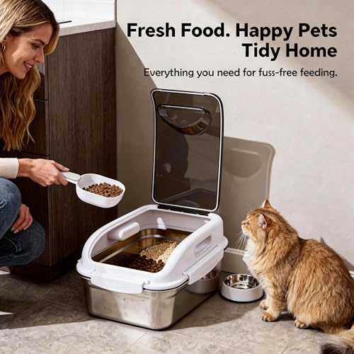 304 Stainless Steel Storage Container with Lid, Metal Storage Bin