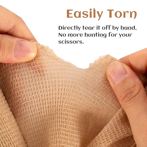 6 Rolls Elastic Self Adhesive Bandage Wrap 4 Inch, Breathable Non Woven Cohesive Bandage, Vet Wrap for Dogs, Ankle Sprains Swelling Medical First Aid Tape, Sports Athletic Tape Brown - color: 4 Inch-6 Count Brown