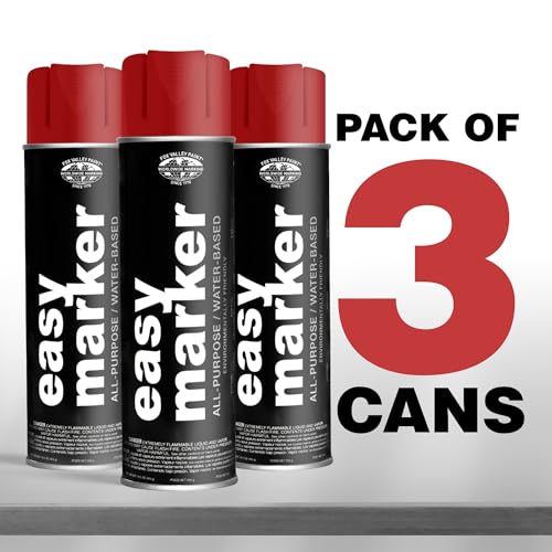 Fox Valley Easy Marker Inverted Spray Paint 16oz Pack of 3, Red - color: Red APWA