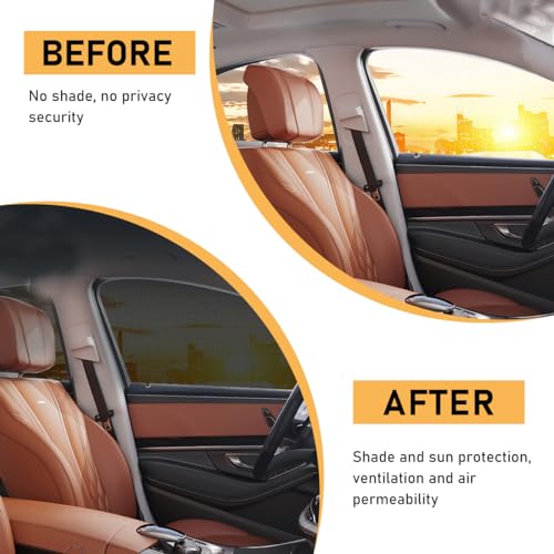 povtii 2 PCS Car Window Shades, Breathable Mesh Side Window Sun Shade Blocker for Privacy Blackout, Auto Window Screen UV Protection Cover for Baby Family Pet, Car Accessories (Car Front 22.8"×15.7") - color: Car Front 22.8"×15.7"