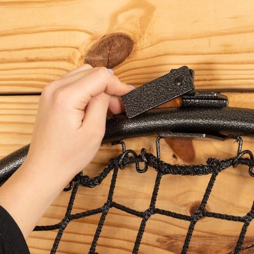 Schneiders Easy-Up Pro Fold-Up Hay Feeder with 1.5" Knotless Net Horse Feeder | Space-Saving Wall Mount Slow Feed Design for Barn & Equestrian Use | Color Black Armor