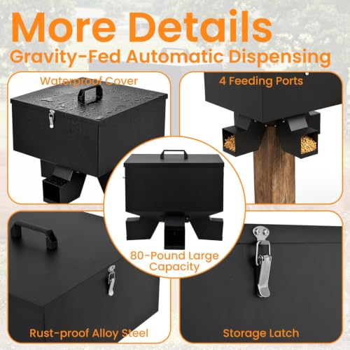 80 Lbs Heavy Duty Wild Deer Feeder Wildlife Station