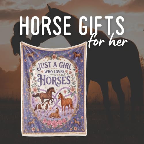 Huglanket Horse Blanket, Purple Throw Blanket for All Seasons | Soft Comfort Cozy Blanket for Couch Sofa Chair Lightweight